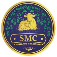 SMC logo featuring a seated cow and calf surrounded by leaves, symbolizing traditional, organic, homemade products from Madurai